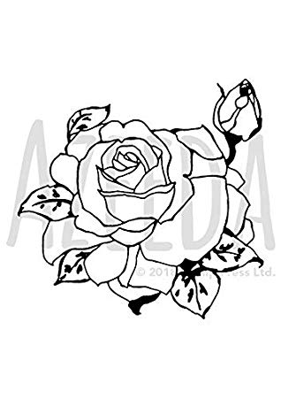 318x450 'rose Head' Unmounted Rubber Stamp - Rose Head Drawing