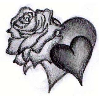 325x313 Heart Tattoo Rose Heart Drawing - Rose Heart Drawing