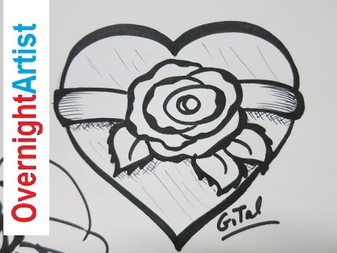 480x360 Learn How To Draw A Rose How To Draw A Heart - Rose Heart Drawing