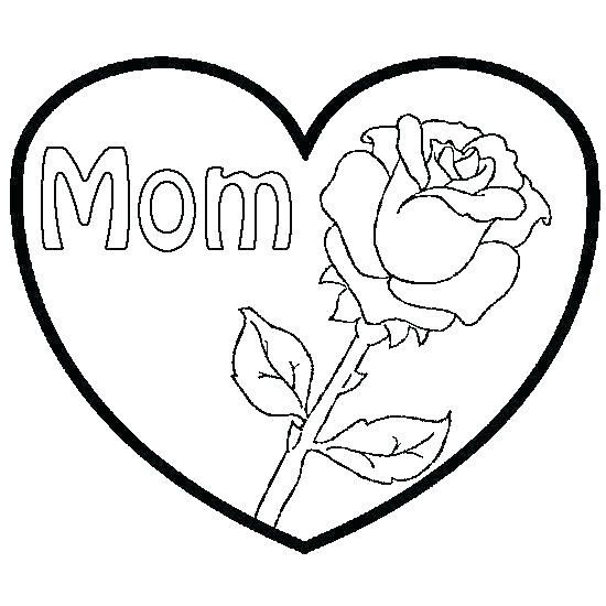 550x550 Roses And Hearts Coloring Pages Rose Heart Sheets Flowers - Rose Heart Drawing