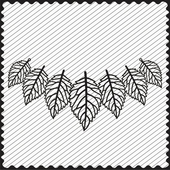 570x570 Rose Leaf Colar Template Design Clipartcricut Cameo Etsy - Rose Leaf Drawing
