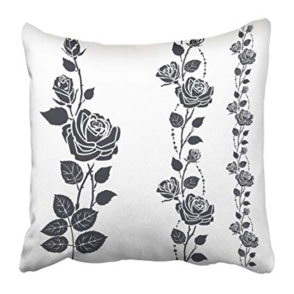 425x425 emvency decorative throw pillow covers cases flower - Rose Leaf Drawing
