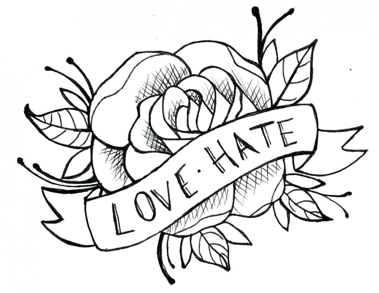 1226x950 Traditional Rose Line Drawing Cotton - Rose Line Drawing