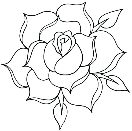 Flower Outline Tattoos Rose Outline Tattoo Stencil Line