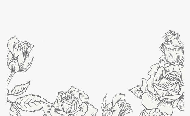 650x399 Hand Painted Flowers, Lace, Rose Pattern, Line Drawing Flowers Png - Rose Pattern Drawing