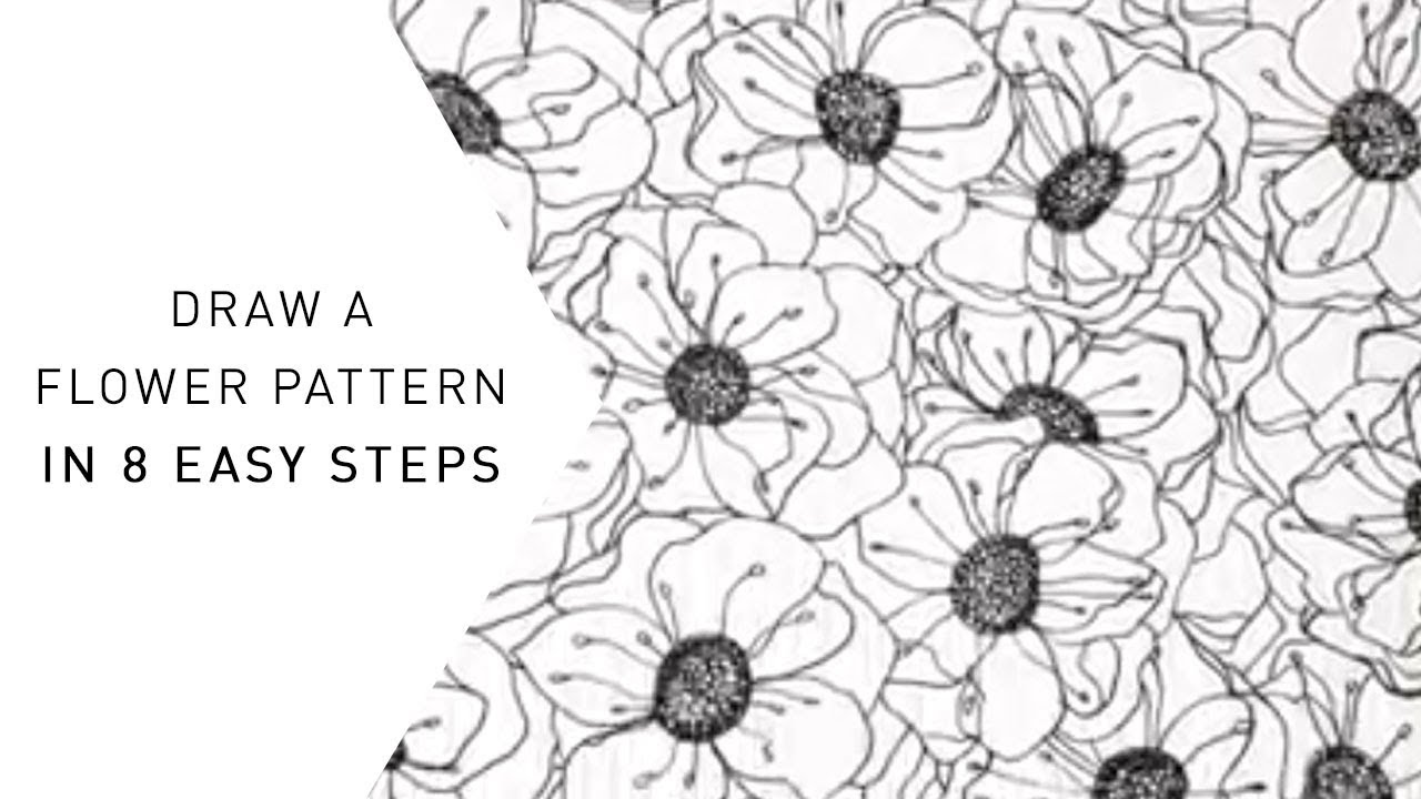 1280x720 How To Draw A Flower Pattern In Easy Steps - Rose Pattern Drawing
