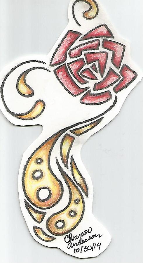490x900 Rose Golden Pattern Drawing - Rose Pattern Drawing