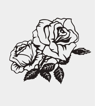 328x368 Rose Free Vector Download - Rose Pattern Drawing