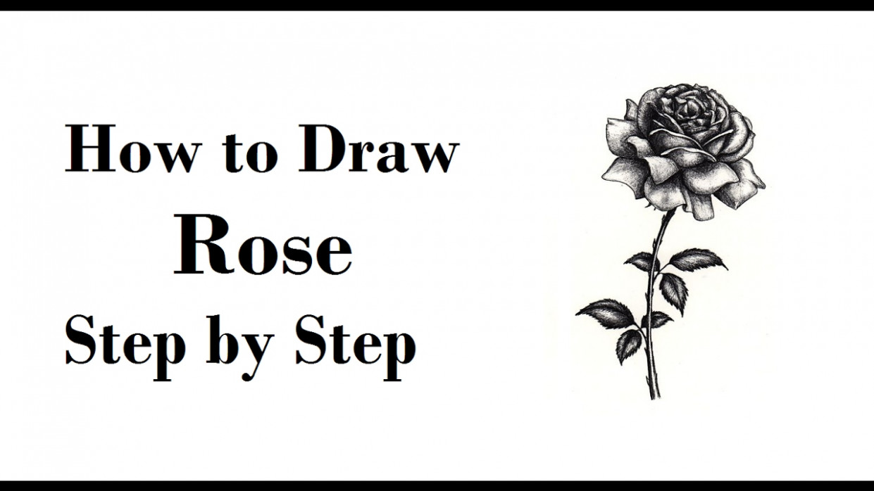 1241x698 How To Draw A Rose Pencil Drawing Step - Rose Pencil Drawing Step By Step