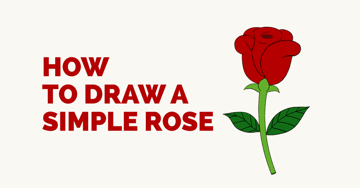 1200x628 How To Draw A Simple Rose Easy Drawing Guides - Rose Picture Drawing