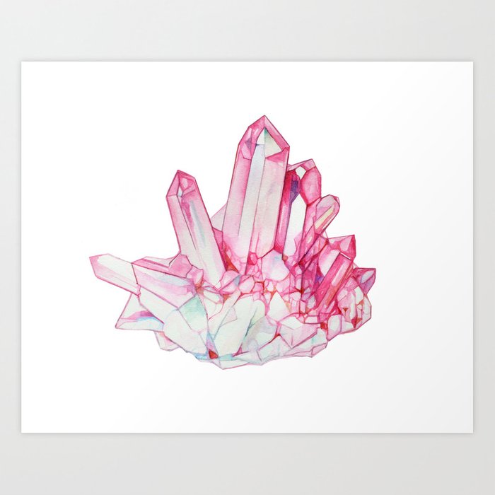 700x700 Rose Quartz Crystal Art Print - Rose Quartz Drawing