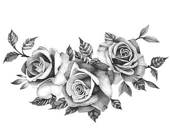 340x270 Rose Tattoo Etsy - Rose Tattoo Drawing