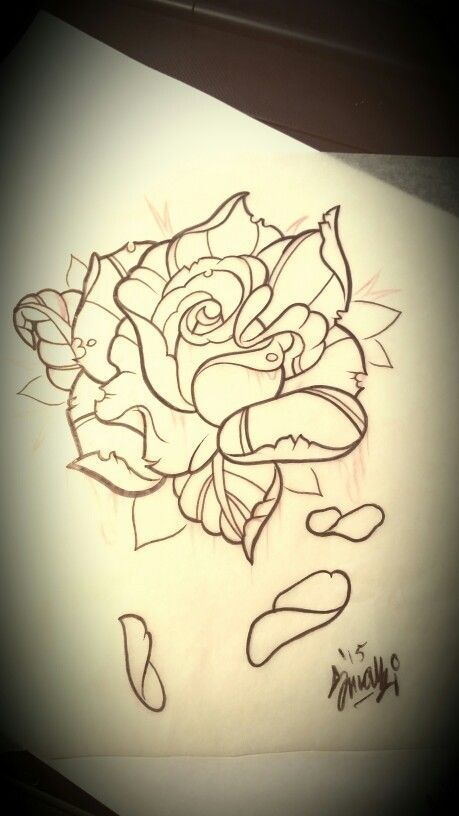 459x816  - Rose Tattoo Drawing Designs