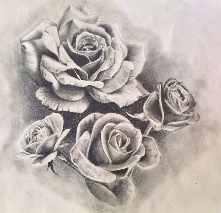 720x693 Roses Drawing - Rose Tattoo Drawing Designs