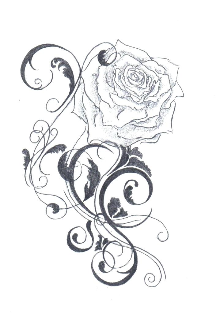 Rose Vine Drawing Designs at PaintingValley.com | Explore collection of ...