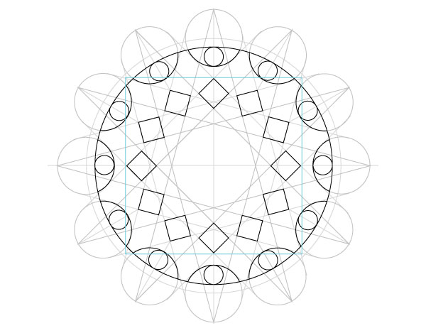 600x469 Geometric Design The North Rose Window In Chartres - Rose Window Drawing