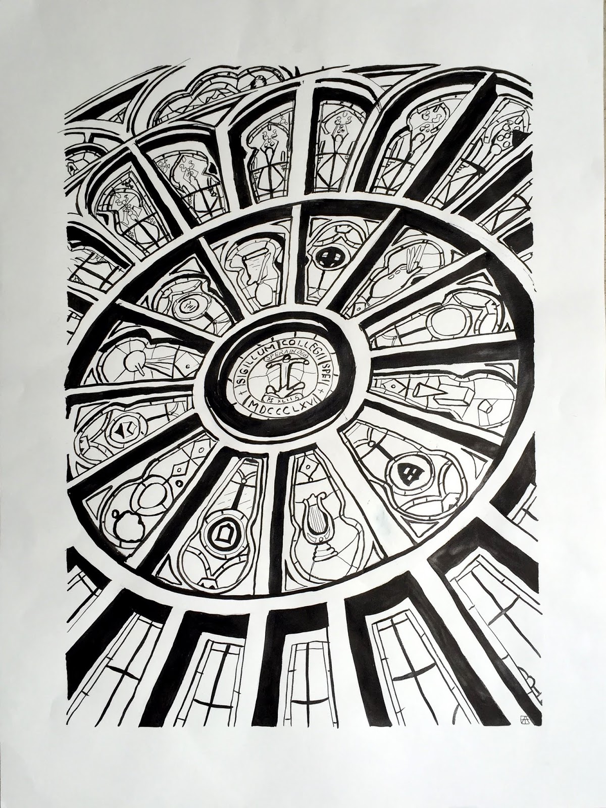 1200x1600 Scribbling With Spirit Architecture The Rose Window, Dimnent - Rose Window Drawing