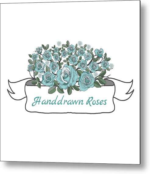 493x572 Flower Ribbon Of Rose Drawing And Sketch On White Background - Rose With Ribbon Drawing