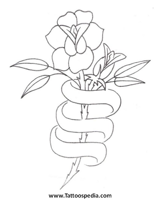 523x650 Rose Ribbon Tattoos - Rose With Ribbon Drawing