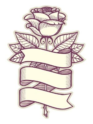 300x400 traditional rose tattoos tags tattoos, traditional rose - Rose With Ribbon Drawing