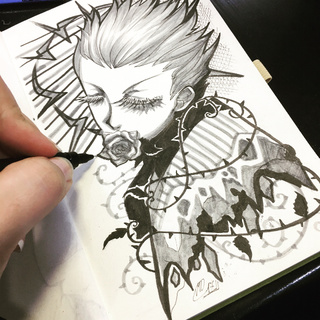 320x320 Rose - Rose With Thorns Drawing