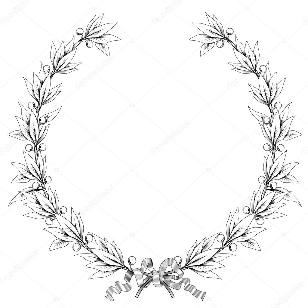 1024x1024 rosemary drawing wreath for free download - Rosemary Drawing