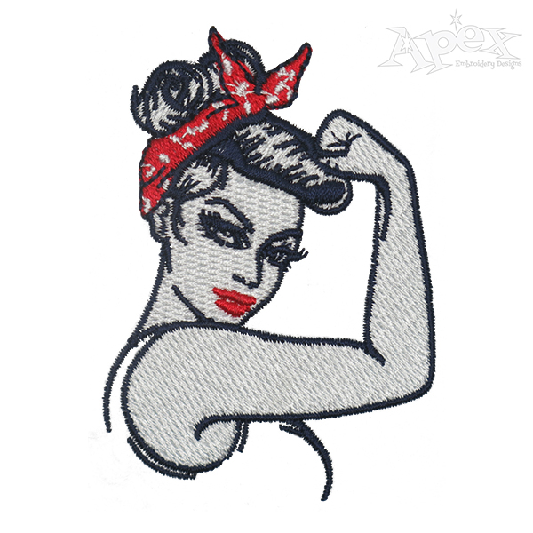 600x600 Rosie We Can Do It Embroidery Design - Rosie The Riveter Drawing