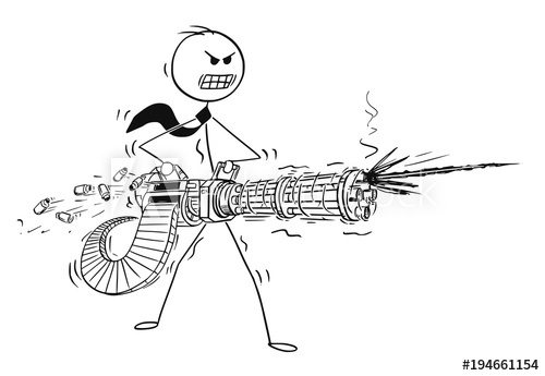 500x345 cartoon stick man drawing conceptual illustration of angry - Rotary Drawing