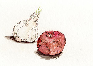 300x214 Rotten Apples Paintings Fine Art America - Rotten Apple Drawing