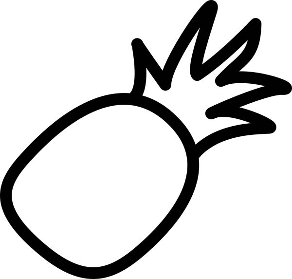 600x573 a rough drawing of pineapple coloring page - Rough Drawing