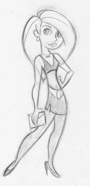 313x640 rough drawing of kim possible - Rough Drawing