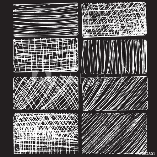 500x500 Rough Hatching Grunge Drawing Textures Set Vector Illustration - Rough Texture Drawing