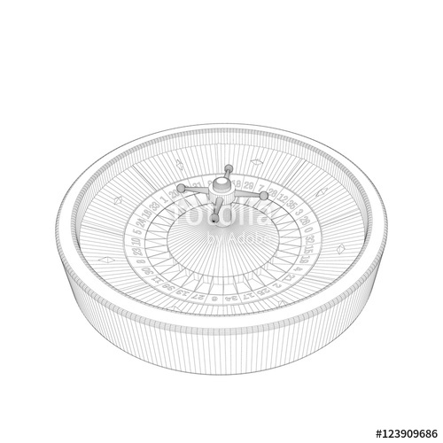 500x500 Casino Roulette Wheel Vector Outline Illustration Stock Image - Roulette Wheel Drawing