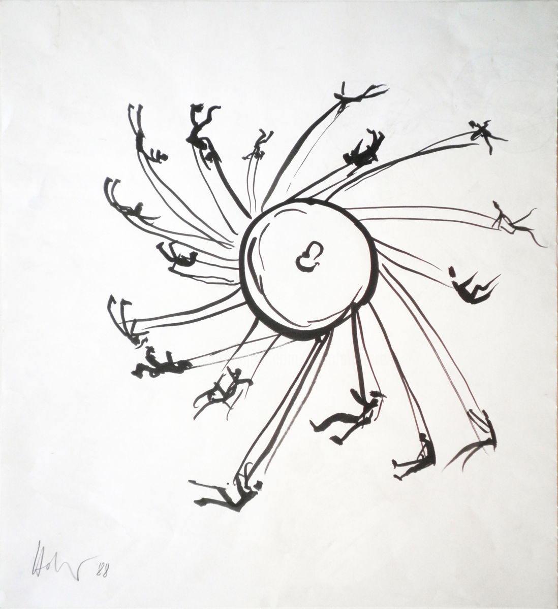 1098x1200 hannes hofstetter, karussell, drawing - Roundabout Drawing