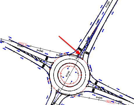 460x360 autocad civil help exercise adding a turn slip lane - Roundabout Drawing