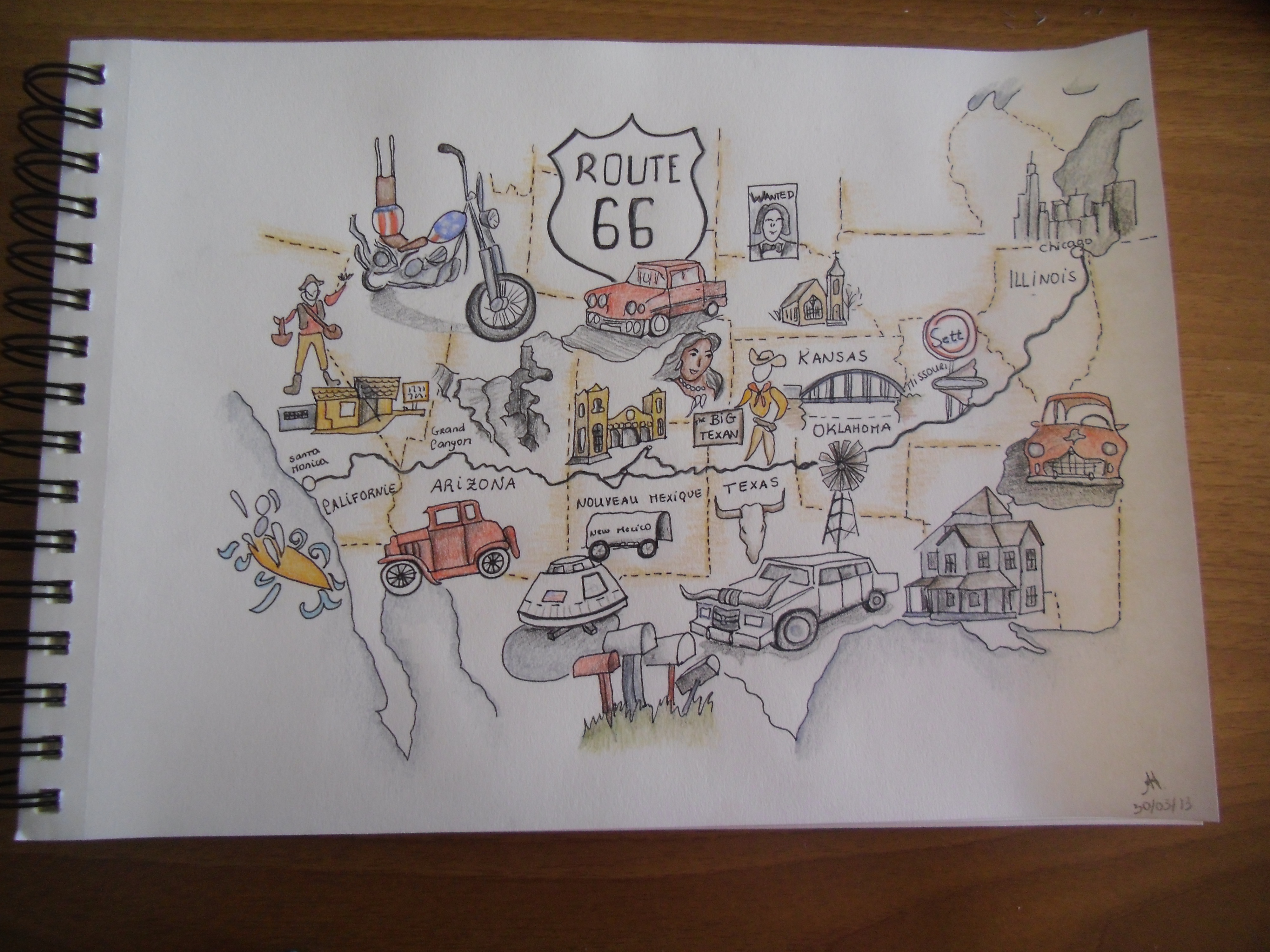 4000x3000 route tiny stories - Route 66 Drawing