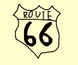 300x250 route sign - Route 66 Drawing
