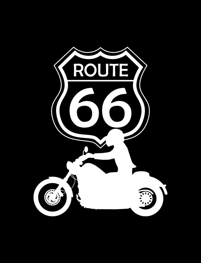 688x900 route travel patch for motorcycle fans drawing - Route 66 Drawing