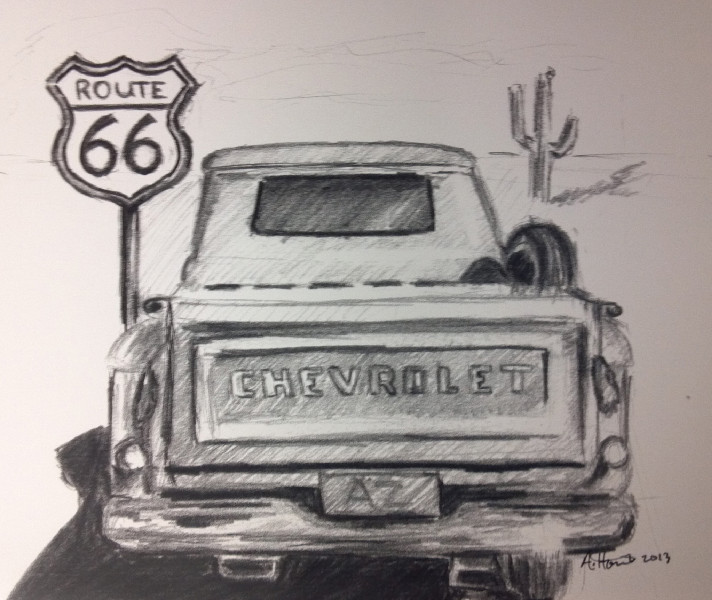 Route 66 Drawing at PaintingValley.com | Explore collection of Route 66 ...