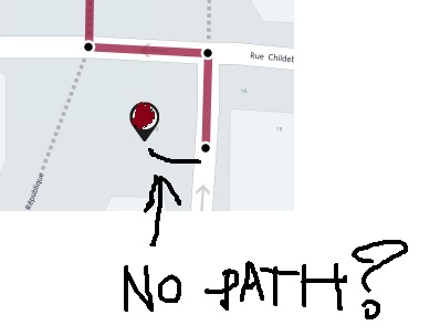 389x304 here map drawing a route from a to b and displaying it even if - Route Drawing