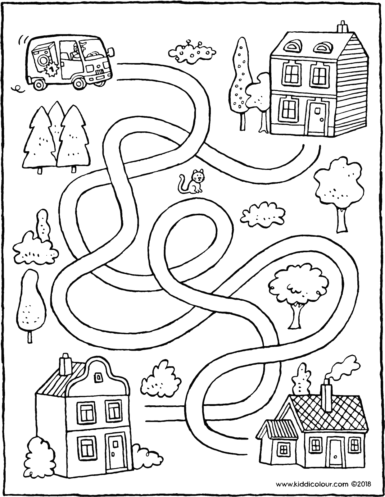 1240x1600 find the correct route for the delivery van - Route Drawing