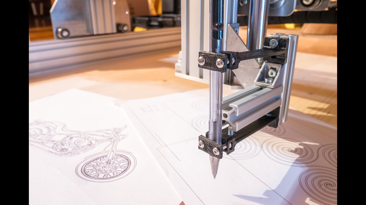 1280x720 drawing with a cnc router and a pen - Router Drawing