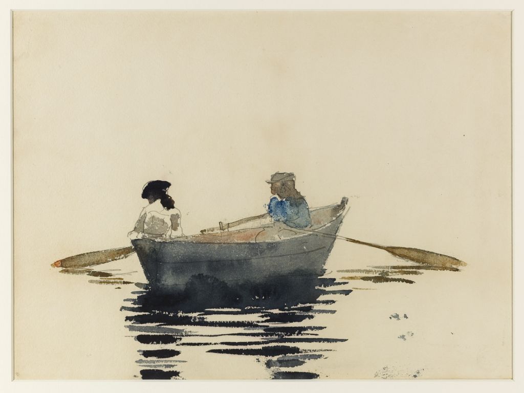 1024x768 rowboat drawing tattoos drawings, two girls, winslow homer - Row Boat Drawing