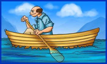 350x211 how to draw a boat, step - Row Drawing