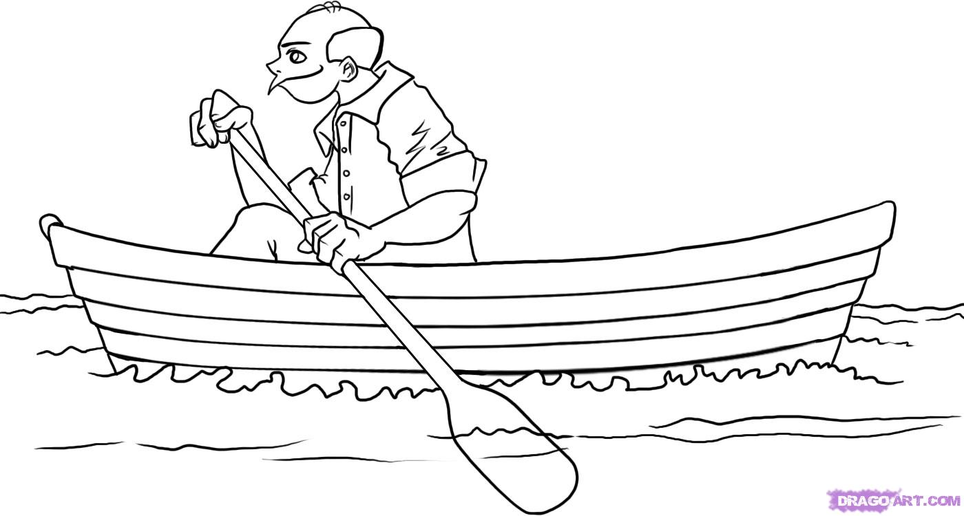 1400x750 step how to draw a row boat - Row Drawing