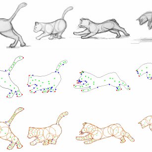 307x307 top row an artistic way to draw animal forms, here of a playful - Row Drawing