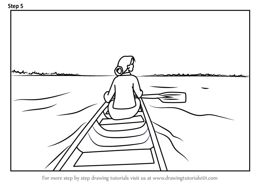 844x598 learn how to draw woman rowing boat - Rowing Drawing