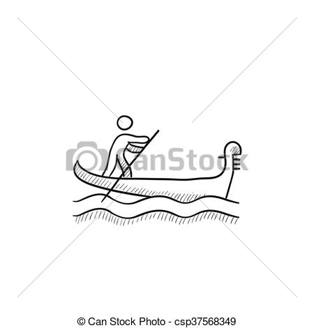 450x470 sailor rowing boat sketch icon sailor rowing boat vector sketch - Rowing Drawing