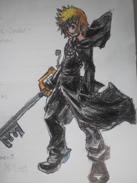 480x640 Kingdom Hearts Days Images My Drawing Of Roxas Wallpaper - Roxas Drawing