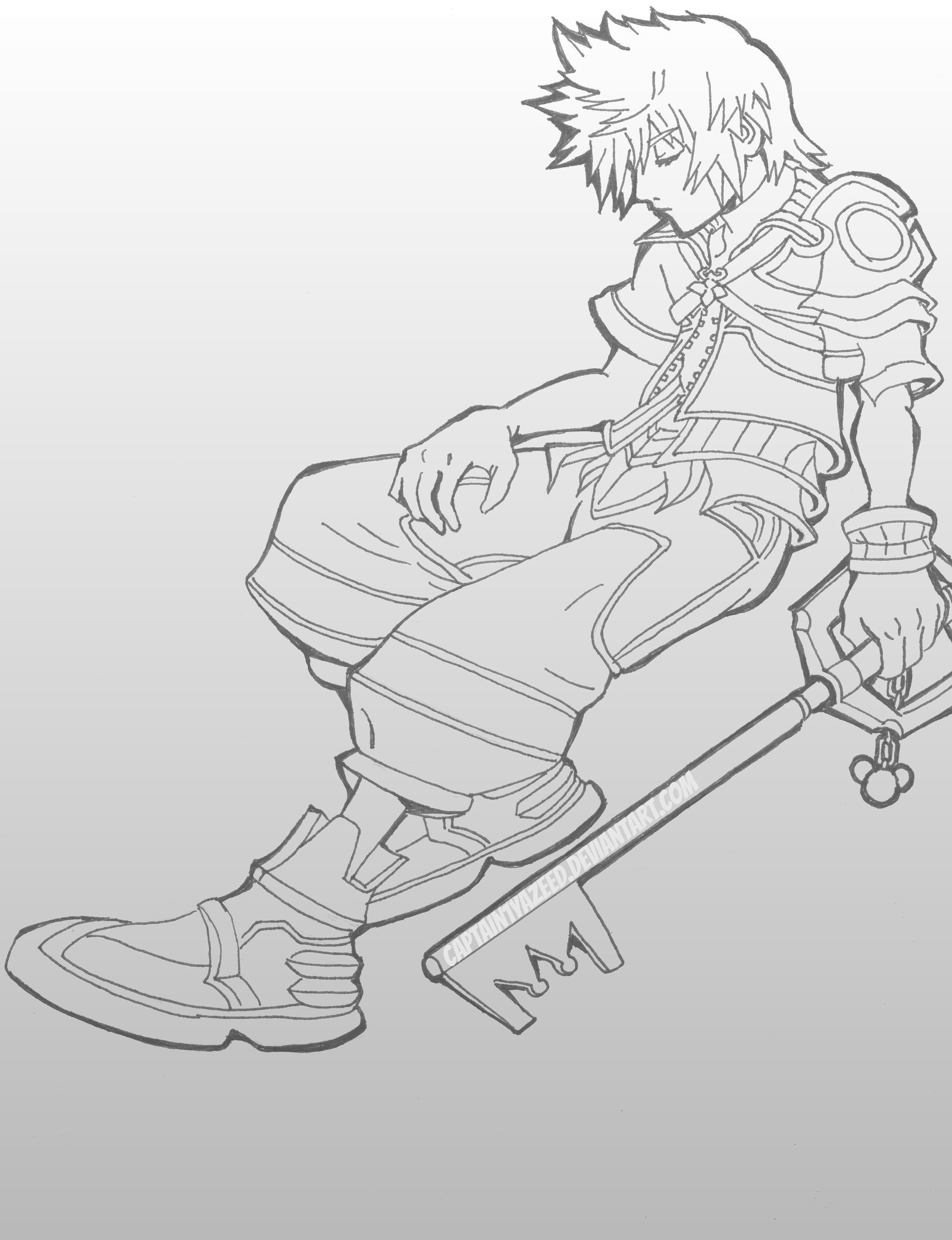 1600x2085 Kingdom Hearts Roxas Drawing - Roxas Drawing